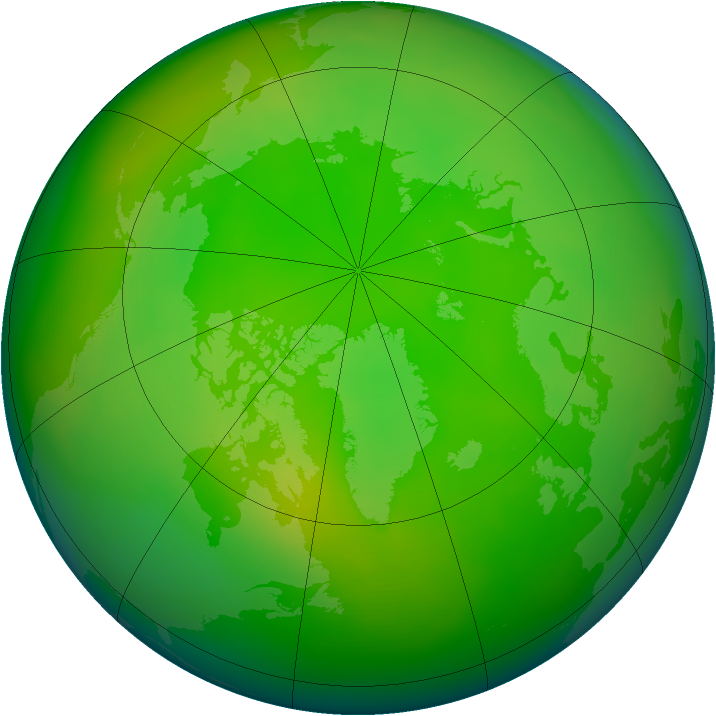 Arctic ozone map for June 2005